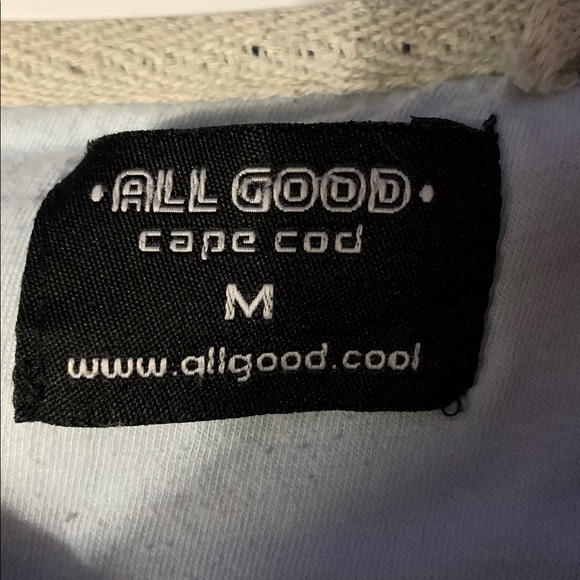 Men's Beige Zip-Up Sweater with Navy Collar - Picture 2 of 3